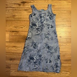 Dress Barn Blue Floral Midi Dress